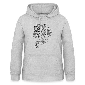 Islandpferdekopf Geo Tölt - Frauen Hoodie - Hellgrau meliert - Vorne - AI Model Female 172 light (172cm)