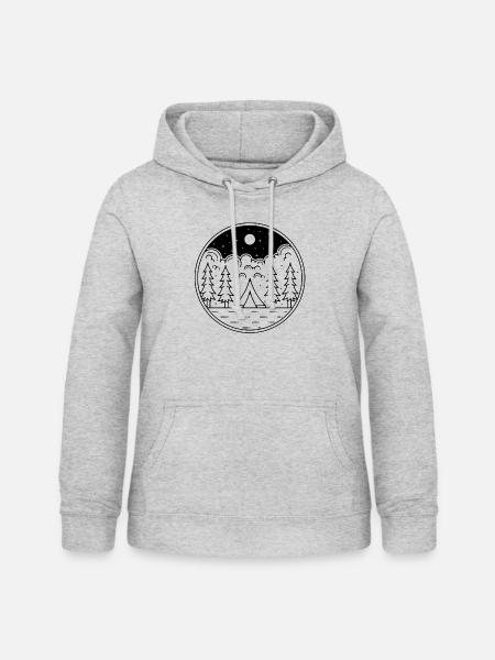 camping - Frauen Hoodie - Hellgrau meliert