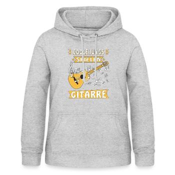 COOLE JUNGS SPIELEN GITARRE - Frauen Hoodie - Hellgrau meliert - Vorne - AI Model Female 172 light (172cm)