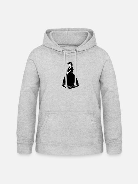 Kleid dunkel - Frauen Hoodie - Hellgrau meliert