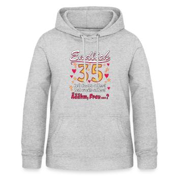 ENDLICH 35 - Frauen Hoodie - Hellgrau meliert - Vorne - AI Model Female 172 light (172cm)