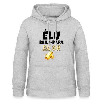 Mon Beau-Papa Précieux En Or Cadeau Beau-père - Sweat à capuche Femme - gris clair chiné - Devant - AI Model Female 172 light (172cm)