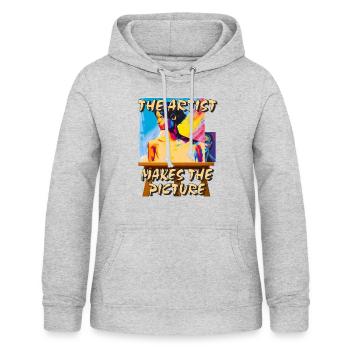 ARTIST MAKES THE PICTURE - Frauen Hoodie - Hellgrau meliert - Vorne - AI Model Female 172 light (172cm)