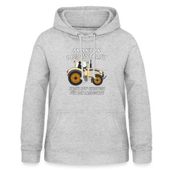 TRAKTOR DEMONSTRANT LANDWIRT - Frauen Hoodie - Hellgrau meliert - Vorne - AI Model Female 172 light (172cm)