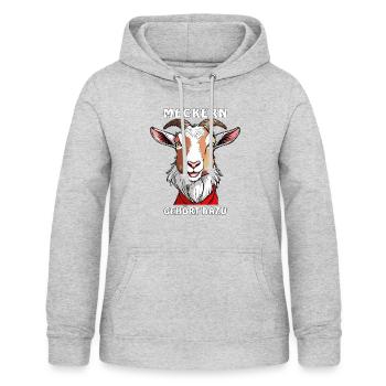 ZIEGE MECKERN GEHÖRT DAZU - Frauen Hoodie - Hellgrau meliert - Vorne - AI Model Female 172 light (172cm)