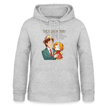 BAUCHREDNER TALKING DOLLS CAPTIVATING SOULS - Frauen Hoodie - Hellgrau meliert - Vorne - AI Model Female 172 light (172cm)