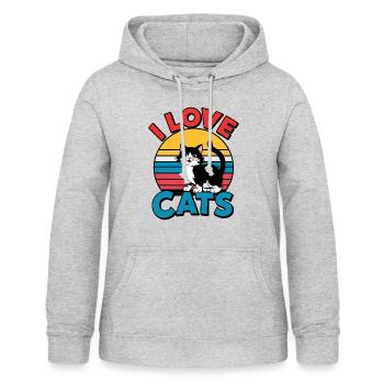 I love cats - Women's Hoodie - light heather grey - Front - AI Model Female 172 light (172cm)