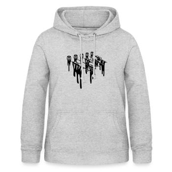 Tropfen Tonregler Mischpult - Frauen Hoodie - Hellgrau meliert - Vorne - AI Model Female 172 light (172cm)