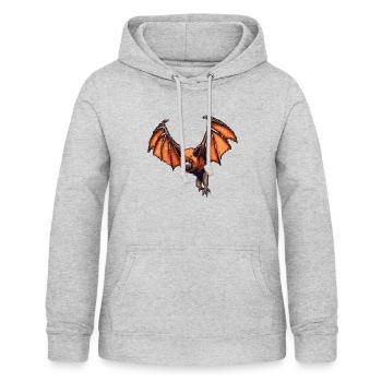 Flughund in alter 16 Bit Retro Grafik - Frauen Hoodie - Hellgrau meliert - Vorne - AI Model Female 172 light (172cm)