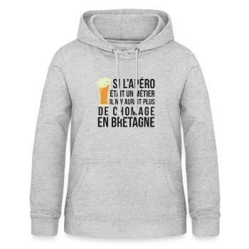 APERO METIER BRETAGNE - Sweat à capuche Femme - gris clair chiné - Devant - AI Model Female 172 light (172cm)