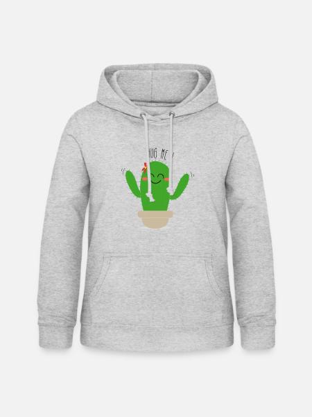 Kaktus umarme mich - Frauen Hoodie - Hellgrau meliert