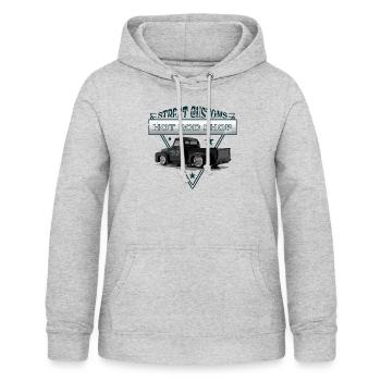 Street Customs Hot Rod Shop - Sweat à capuche Femme - gris clair chiné - Devant - AI Model Female 172 light (172cm)
