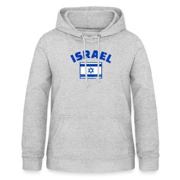 Israël - Sweat à capuche Femme - gris clair chiné - Devant - AI Model Female 172 light (172cm)