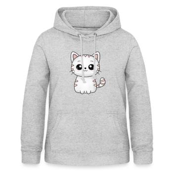 Minou - Sweat à capuche Femme - gris clair chiné - Devant - AI Model Female 172 light (172cm)