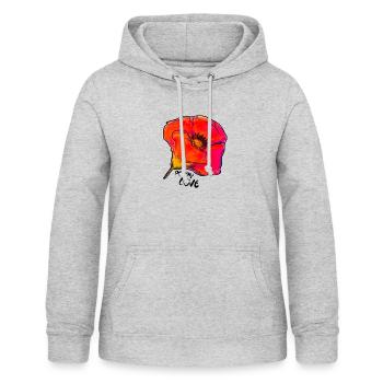 Mohn Liebe - Frauen Hoodie - Hellgrau meliert - Vorne - AI Model Female 172 light (172cm)