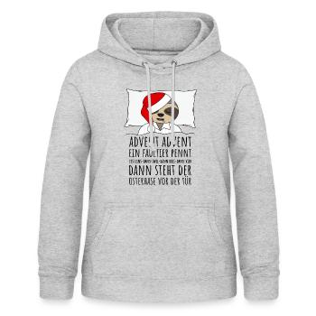 Advent Advent ein Faultier pennt lustige Sprüche - Frauen Hoodie - Hellgrau meliert - Vorne - AI Model Female 172 light (172cm)