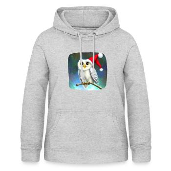 Weihnachtsmotiv Schneeeule - Frauen Hoodie - Hellgrau meliert - Vorne - AI Model Female 172 light (172cm)