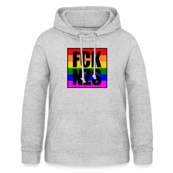 Fck nzs - Frauen Hoodie - Hellgrau meliert - Vorne - AI Model Female 172 light (172cm)
