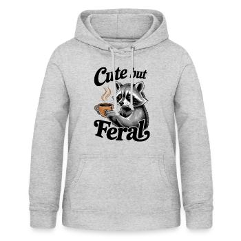 Humor Raccoon Coffee - Women's Hoodie - light heather grey - Front - AI Model Female 172 light (172cm)