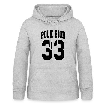 Geek Humor - POLK HIGH (Vector 1c) - Frauen Hoodie - Hellgrau meliert - Vorne - AI Model Female 172 light (172cm)