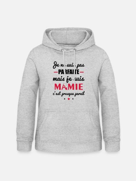 pas parfaite mamie - Sweat à capuche Femme - gris clair chiné