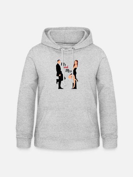Hochzeit - Frauen Hoodie - Hellgrau meliert