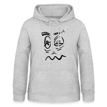 Je me rends - Sweat à capuche Femme - gris clair chiné - Devant - AI Model Female 172 light (172cm)