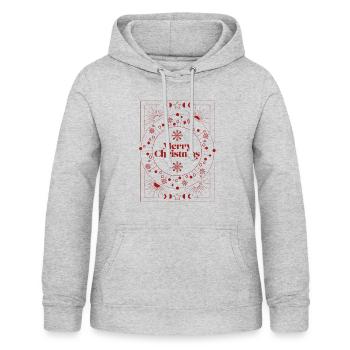 Joyeux noël - Sweat à capuche Femme - gris clair chiné - Devant - AI Model Female 172 light (172cm)