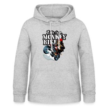 Life is a Monkey Bike - Frauen Hoodie - Hellgrau meliert - Vorne - AI Model Female 172 light (172cm)