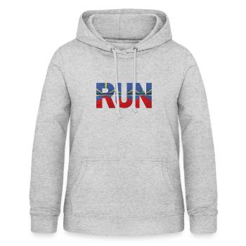 Run île de la Réunion drapeau - Sweat à capuche Femme - gris clair chiné - Devant - AI Model Female 172 light (172cm)