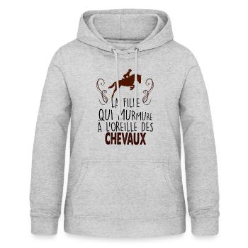Cheval Citation Pour Fille Cadeau Equitation - Sweat à capuche Femme - gris clair chiné - Devant - AI Model Female 172 light (172cm)
