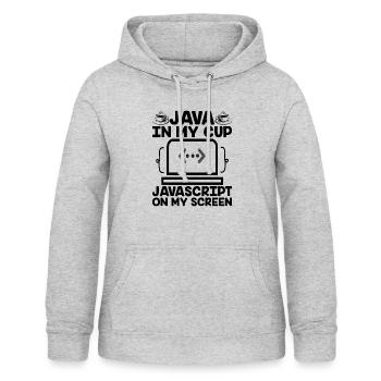 Café Codage Programmeur Codeur Développeur Nerd Coff - Sweat à capuche Femme - gris clair chiné - Devant - AI Model Female 172 light (172cm)