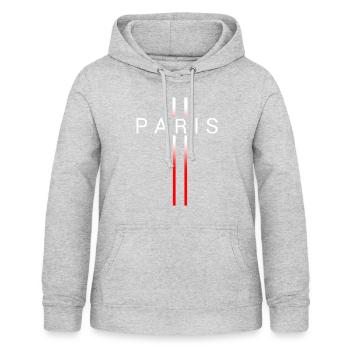 Paris - Sweat à capuche Femme - gris clair chiné - Devant - AI Model Female 172 light (172cm)