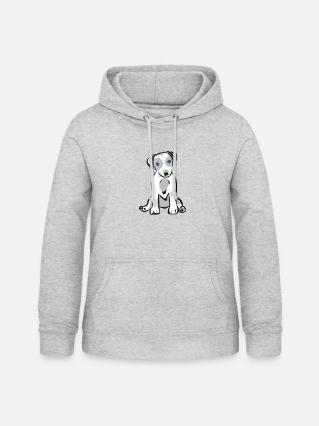 welpe - Frauen Hoodie - Hellgrau meliert
