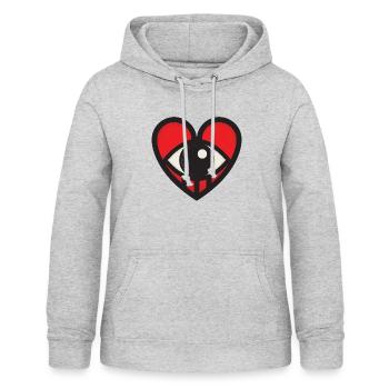 Herz Logo - Frauen Hoodie - Hellgrau meliert - Vorne - AI Model Female 172 light (172cm)