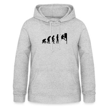 Climbing Evolution Boulderin Mountaineering Boulde - Frauen Hoodie - Hellgrau meliert - Vorne - AI Model Female 172 light (172cm)