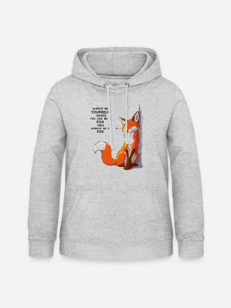 Sei du selbst, sei Fuchs - Frauen Hoodie - Hellgrau meliert