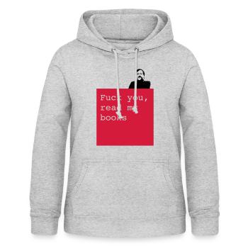 Lies meine Bücher - Frauen Hoodie - Hellgrau meliert - Vorne - AI Model Female 172 light (172cm)