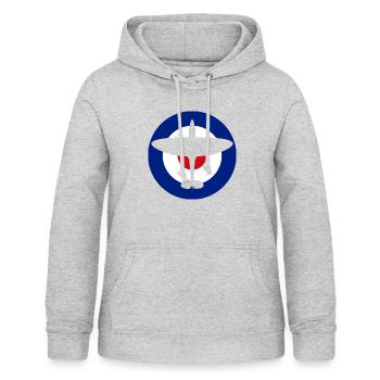 Cocarde à découper Spitfire - Sweat à capuche Femme - gris clair chiné - Devant - AI Model Female 172 light (172cm)