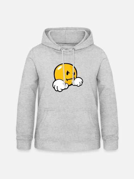 Smiley Stubborn - Frauen Hoodie - Hellgrau meliert
