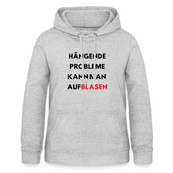versaute Sprüche lustige Sprüche Probleme Blasen - Frauen Hoodie - Hellgrau meliert - Vorne - AI Model Female 172 light (172cm)