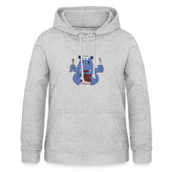 esst mehr Torte loops - Frauen Hoodie - Hellgrau meliert - Vorne - AI Model Female 172 light (172cm)