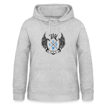 crew - Frauen Hoodie - Hellgrau meliert - Vorne - AI Model Female 172 light (172cm)
