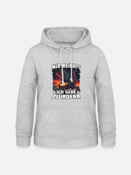 Vikingerschiff Plünderer Raid Motiv - Frauen Hoodie - Hellgrau meliert