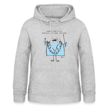Professor Shadoko and its motto - Women's Hoodie - light heather grey - Front - AI Model Female 172 light (172cm)