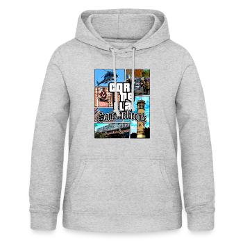 GTA - San Ildelbronx - Cornellà - Women's Hoodie - light heather grey - Front - AI Model Female 172 light (172cm)