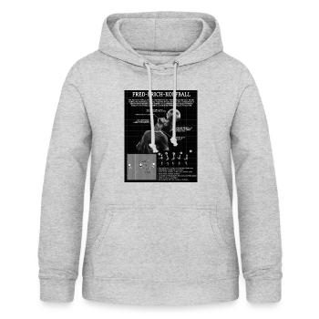 Fred-Erich-Kopfball - Frauen Hoodie - Hellgrau meliert - Vorne - AI Model Female 172 light (172cm)