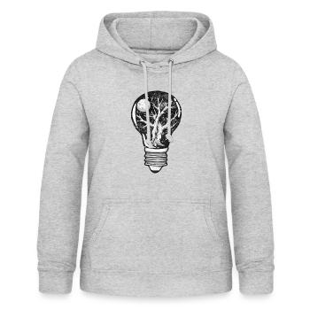 Welt Weltraum Kosmos Glühbirne Geschenk - Frauen Hoodie - Hellgrau meliert - Vorne - AI Model Female 172 light (172cm)
