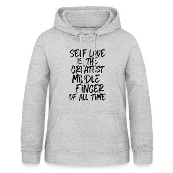 Self-Love Self-Esteem Self-Confidence Yoga - Women's Hoodie - light heather grey - Front - AI Model Female 172 light (172cm)
