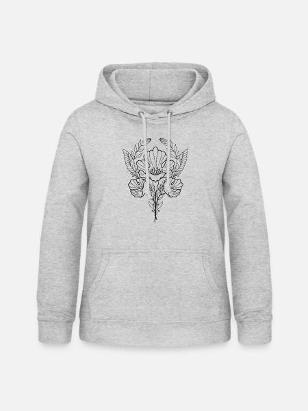 blümchen - Frauen Hoodie - Hellgrau meliert